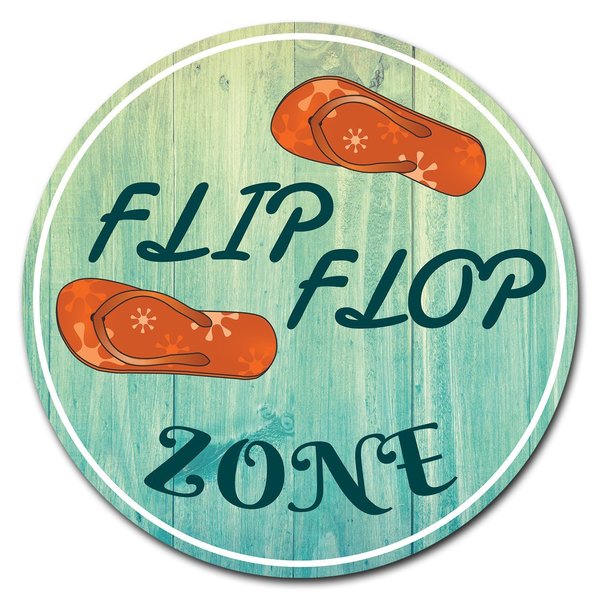 Signmission Flip Flop Zone Circle Corrugated Plastic Sign C-24-CIR-WS-Flip Flop Zone